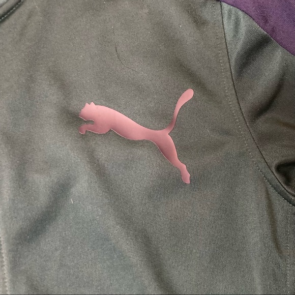 Puma Contrast Dark Green Full Zip Track/Field Jacket - Picture 2 of 7